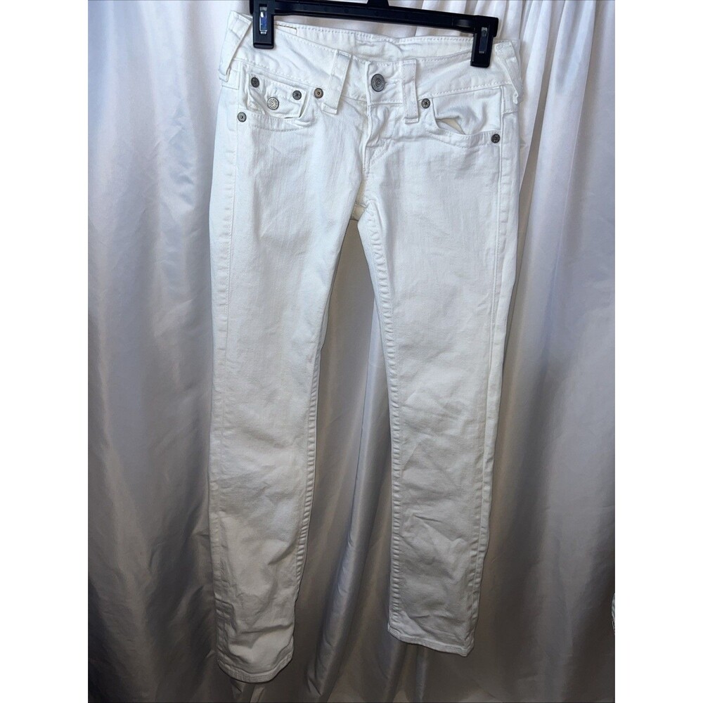 Vintage True Religion Billy Women’s White Denim Jeans Size 26 Y2K Retro Preppy